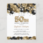 Papier Budget Gold Black Parties scintillant 50e annivers (Devant)