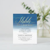 Papier Budget Gold & Blue Watercolor Surprise Anniversair (Debout devant)