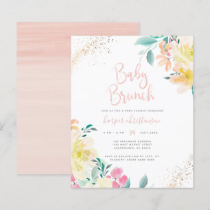 Papier Budget Gold Blush rose Baby shower Floral Brunch