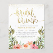 Papier Budget Gold Blush rose Floral Bridal Brunch Douche (Devant)