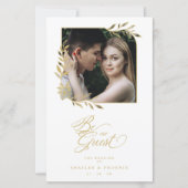Papier Budget Gold Branches Cadre Mariage Photo de luxe (Devant)