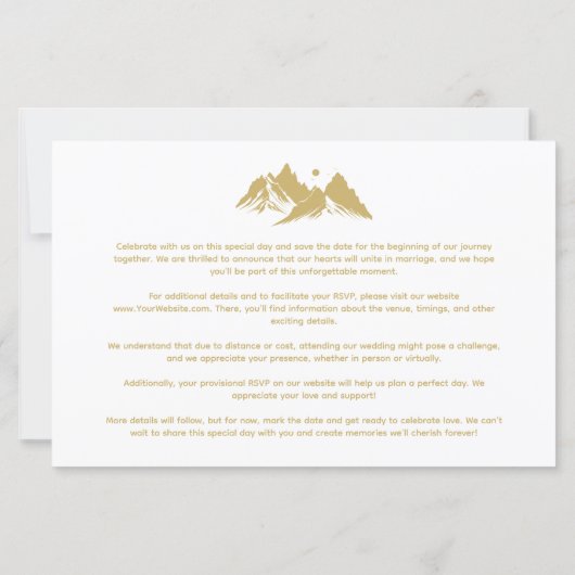 Papier Budget Gold Effect Boho Rustic Mountains Photo (Dos)