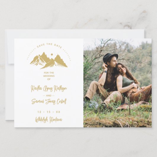 Papier Budget Gold Effect Boho Rustic Mountains Photo (Devant)