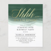 Papier Budget Gold & Emerald Aquarelle Surprise Anniversa (Devant)