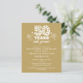 Papier Budget Gold en Forever 50e anniversaire Invitation (Debout devant)