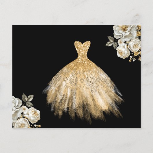 Papier Budget Gold Enregistrer la date Anniversaire Quinc (Dos)