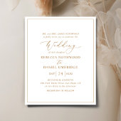 Papier Budget Gold et blanc Élégant mariage Invitation