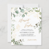 Papier BUDGET Gold Eucalyptus Photo QR Code Wedding (Devant)