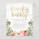 Papier Budget Gold Floral Brunch & Fête des mariées Bubbl (Devant)