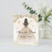 Papier Budget Gold Floral Princesse Quinceañera Date de s (Debout devant)