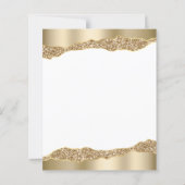 Papier Budget Gold Foil Glitter 50th Anniversary Invite (Dos)