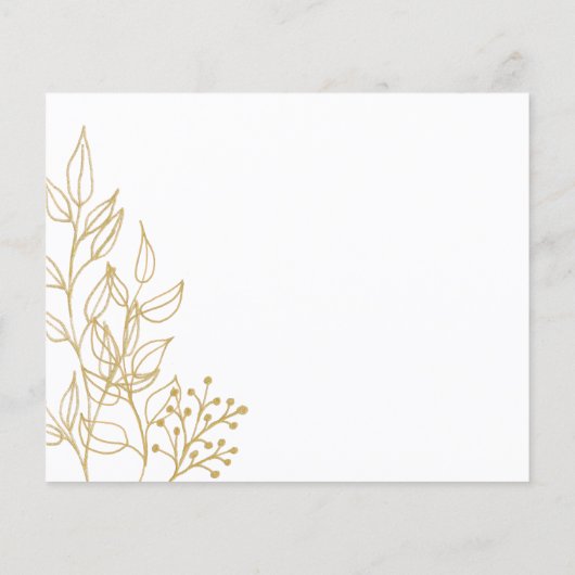 Papier Budget Gold Foliage Photo Happy Holidays Card (Dos)