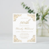 Papier Budget Gold Frame Anniversaire Fête Invitation (Debout devant)