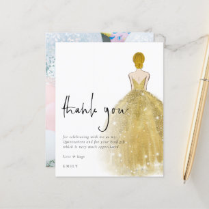 Papier Budget Gold Gown Photo Blonde Quinceañera Merci