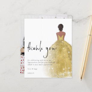 Papier Budget Gold Gown Photo Quinceañera Merci