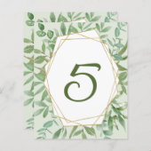 Papier Budget Gold&Greenery Mariage Numéro de table (Devant / Derrière)