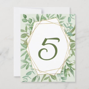 Papier Budget Gold&Greenery Mariage Numéro de table
