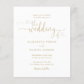 Papier Budget Gold Hearts Script Faire-part de mariage ph (Devant)