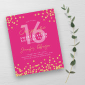 Papier Budget Gold Hot Pink Confetti Surprise Sweet 16