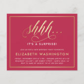 Papier Budget Gold & Magenta Surprise fête d'anniversaire (Devant)