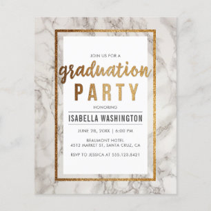 Papier Budget Gold & Marble Typographie Partie de graduat