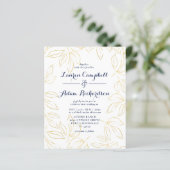 Papier Budget Gold & Marine Foliing Faire-part de mariage (Debout devant)