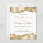 Papier Budget Gold Mirror Foil 50th Anniversary Invite (Devant)