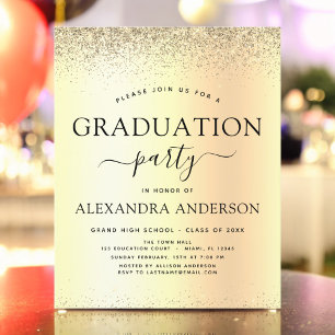 Papier Budget Gold Parties scintillant 2023 Graduation Pa