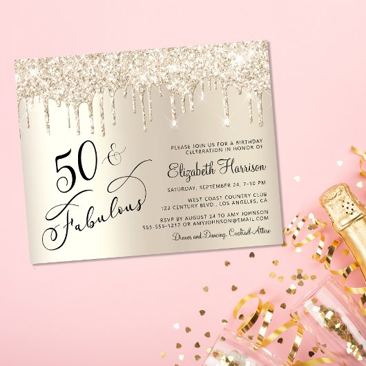 Papier Budget Gold Parties scintillant 50e Anniversaire F