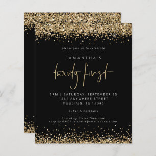 Papier Budget Gold Parties scintillant Black 21st Party I