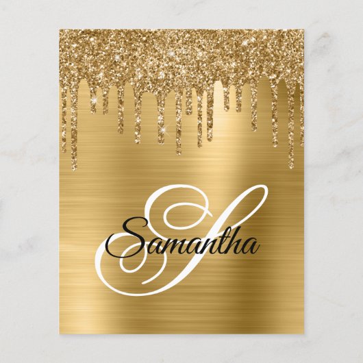 Papier Budget Gold Parties scintillant Drip 50th Birthday (Dos)