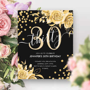 Papier BUDGET Gold Parties scintillant florale 30e annive
