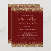 Papier Budget Gold Parties scintillant Hen Party Bourgogn (Devant / Derrière)