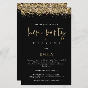 Papier Budget Gold Parties scintillant Hen Party Weekend 