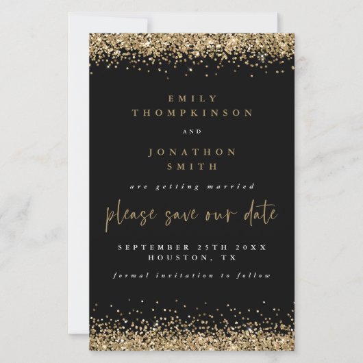 Papier Budget Gold Parties scintillant Mariage Noir Enreg (Devant)