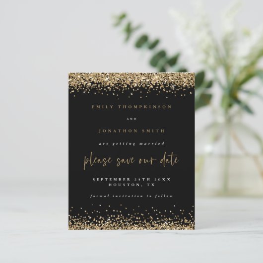 Papier Budget Gold Parties scintillant Mariage Noir Enreg (Debout devant)