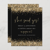 Papier Budget Gold Parties scintillant Noir Elle A Dit Ou (Devant / Derrière)