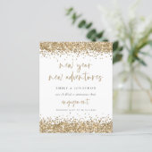 Papier Budget Gold Parties scintillant Nouveau Fiançaille (Debout devant)