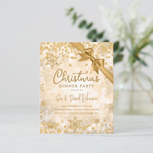 Papier Budget Gold Parties scintillant Ruban Noël hiver (Debout devant)
