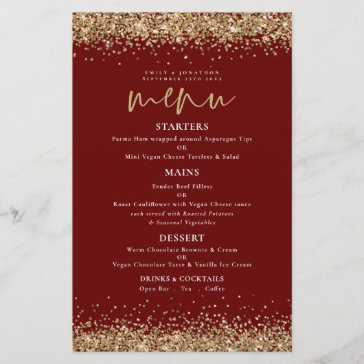 Papier Budget Gold Parties scintillant Script Mariage Bou (Devant)