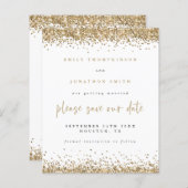 Papier Budget Gold Parties scintillant Script Mariage Enr (Devant / Derrière)