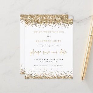 Papier Budget Gold Parties scintillant Script Mariage Enr