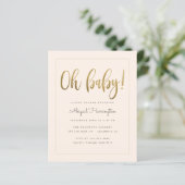 Papier Budget Gold Peach Genre Neutre Oh Baby shower (Debout devant)