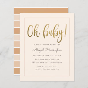 Papier Budget Gold Peach Genre Neutre Oh Baby shower