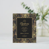 Papier Budget Gold Poinsettias Noël Invitations (Debout devant)