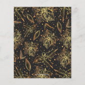 Papier Budget Gold Poinsettias Noël Invitations (Dos)