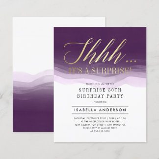 Papier Budget Gold & Purple Aquarelle Surprise Anniversai