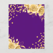 Papier BUDGET Gold Purple Floral Parties scintillant 30e  (Dos)