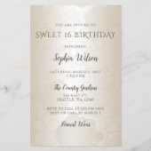 Papier Budget Gold Red Robe Sweet 16 Invitation (Dos)