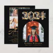 Papier BUDGET Gold Script 5 Faire-part de graduation phot (Devant / Derrière)